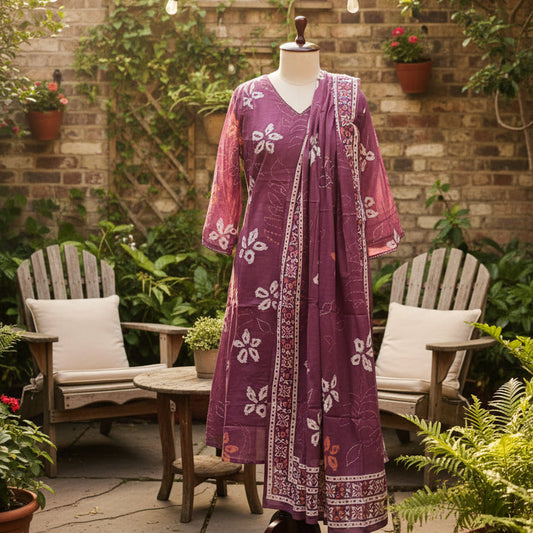 RL04CR05 3PC V-NECK PURPLISH WINE