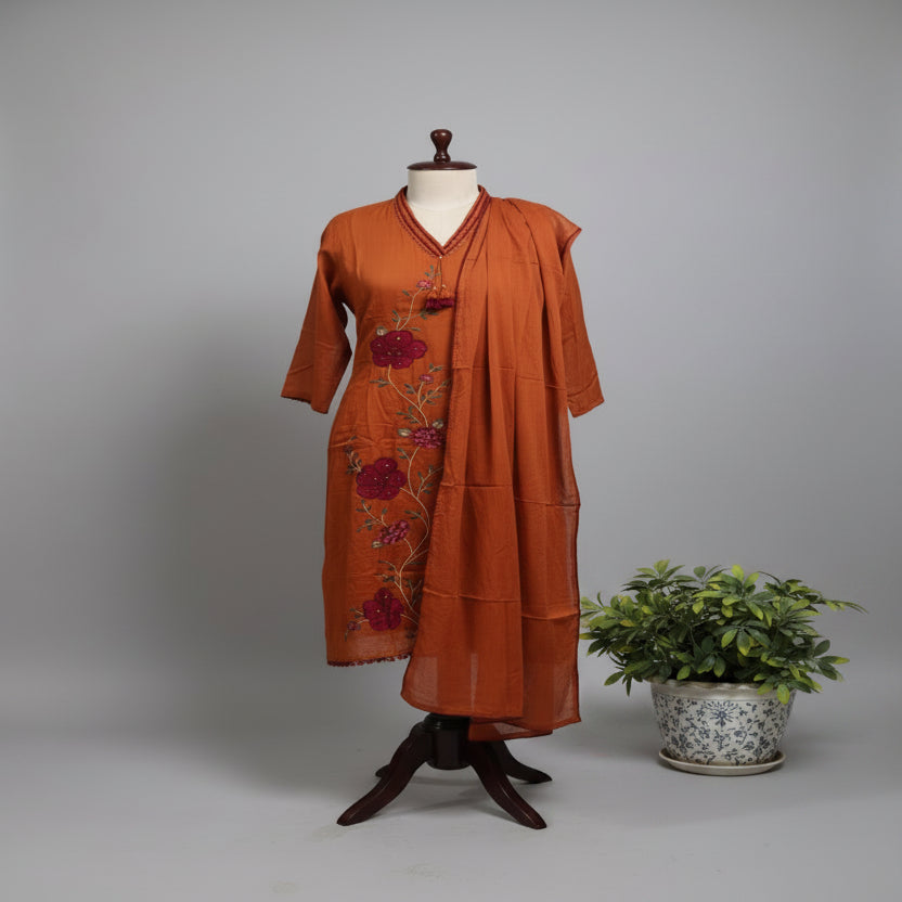 RL04CR07 3PC COLLAR NECK ORANGE4