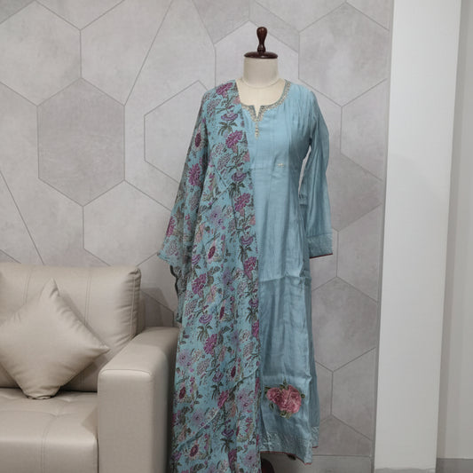 RL04CR08 3PC ROUND-NECK SKY-BLUE