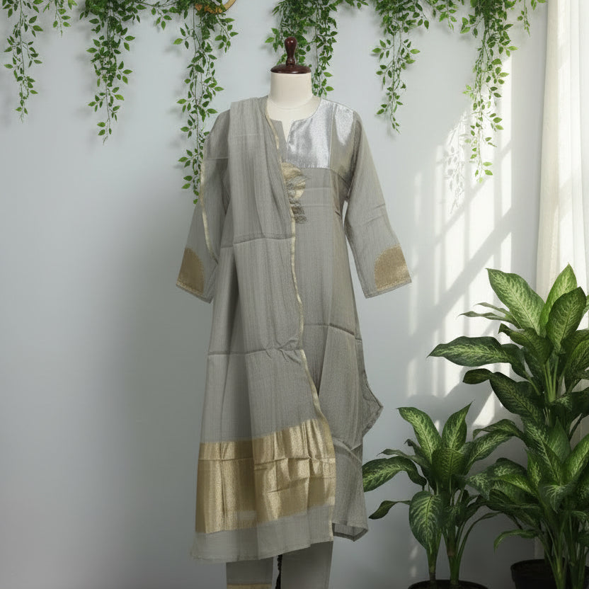 RL04CR09 3PC ROUND-NECK GREY