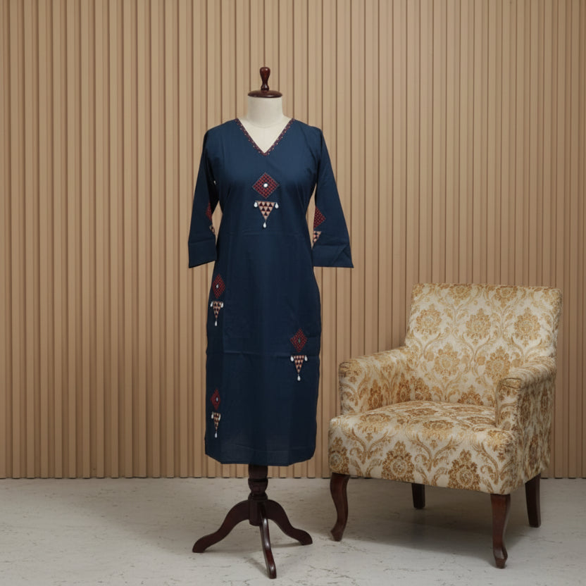 RL04TS02 3PC V-NECK NAVY BLUE