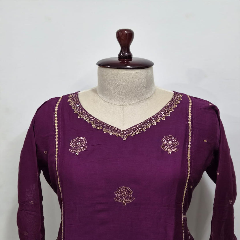 RL04TS05 3PC V-NECK WINE2