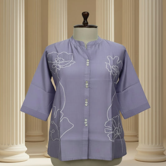 RL04WS06 2PC COLLAR NECK LAVENDER