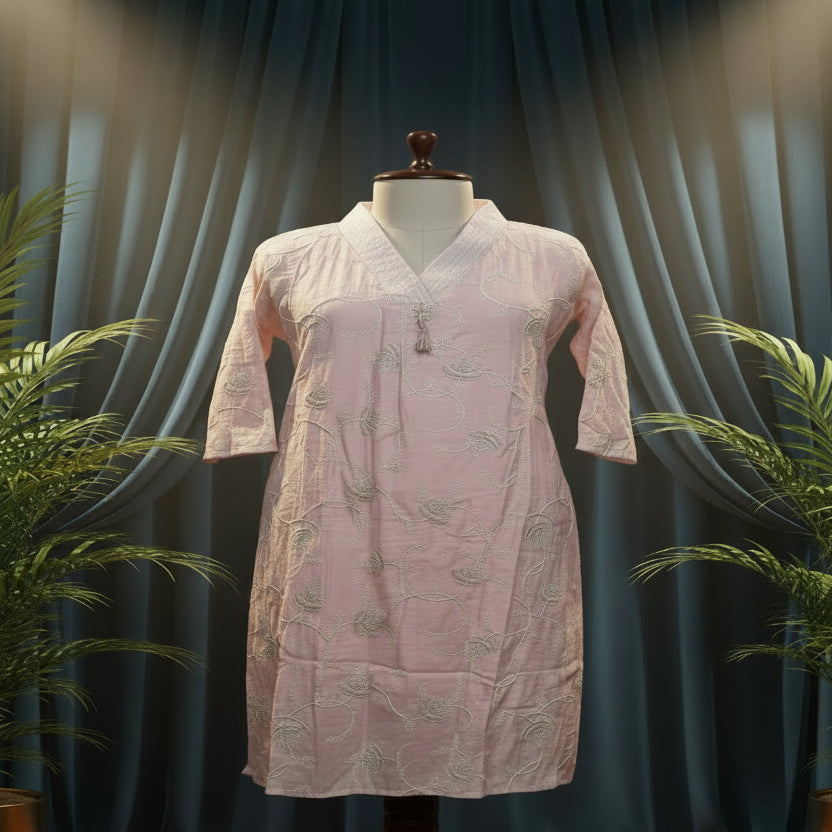 RL04WS07 1PC COLLAR NECK BABY PINK