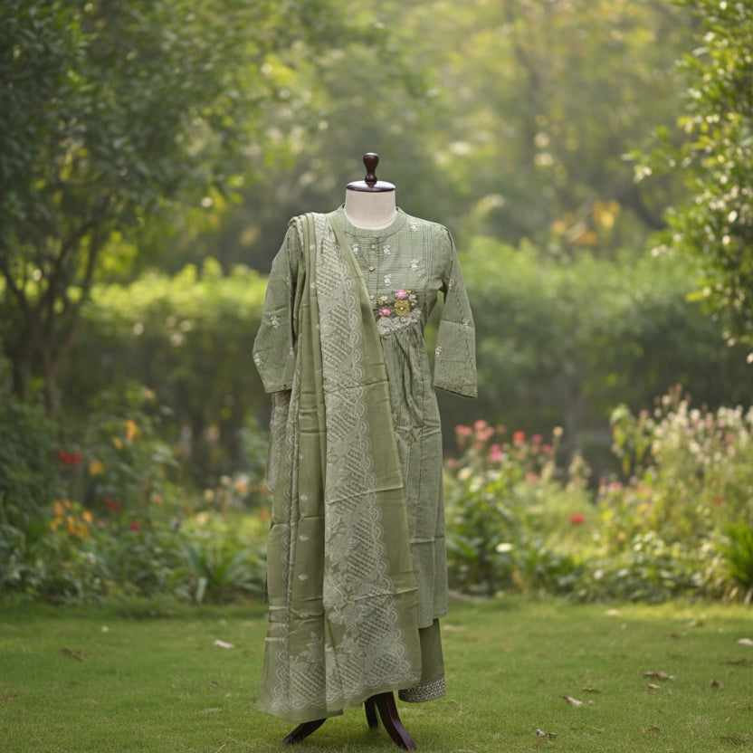 RL07CR05 3PC COLLAR-NECK SAGE GREEN
