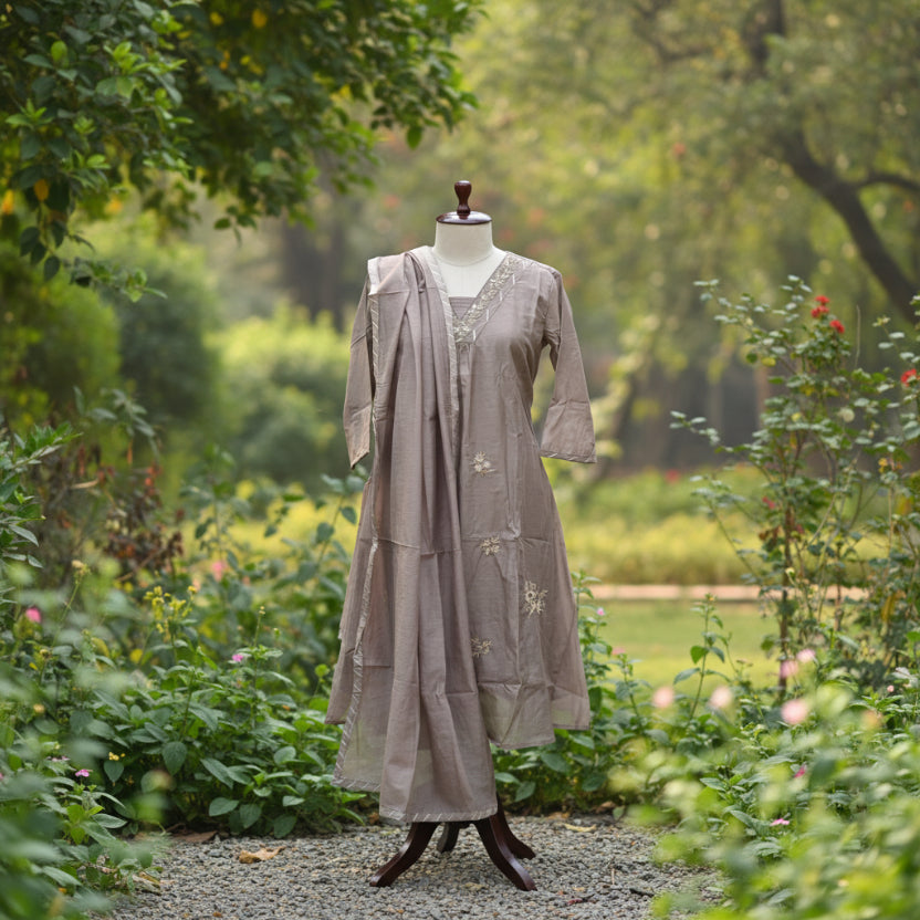 RL07CR08 3PC V-NECK  DARK-BEIGE