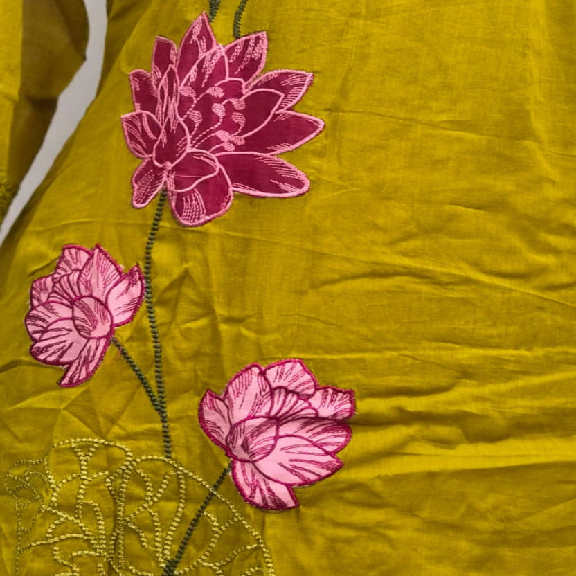 RL07CR09 3PC V-NECK MUSTARD GREEN3