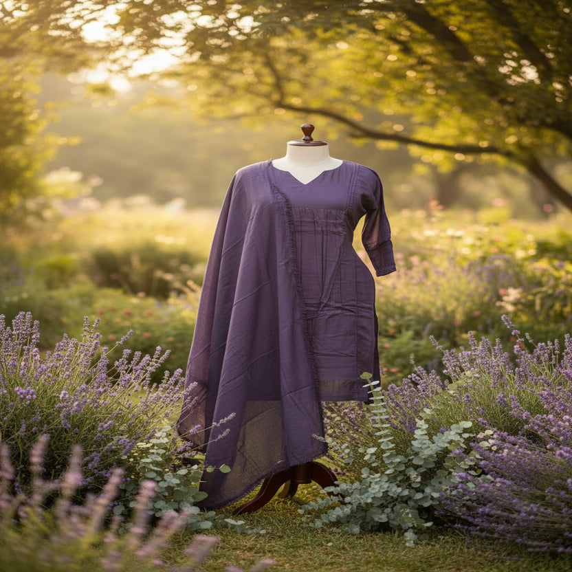 RL07CR12 3PC V-NECK PURPLE