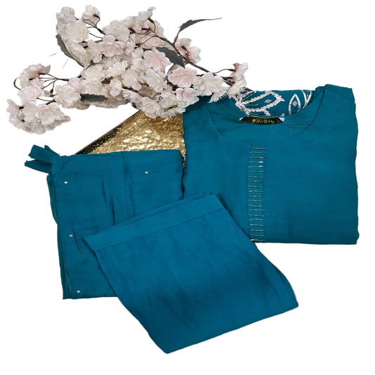 Rama Green Round Neck 3-Piece Set