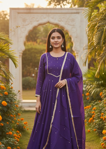 3PC - Round Neck - Violet