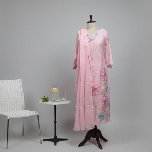 RL03ES 05 3PC V NECK LT PINK