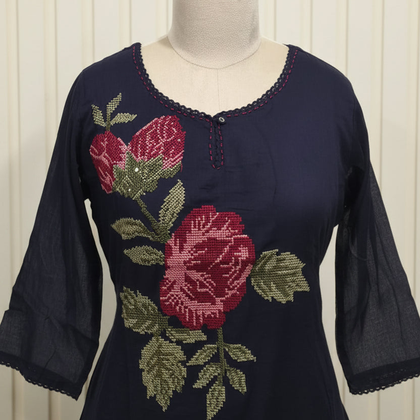 RL04CR11 3PC ROUND-NECK DARK BLUE