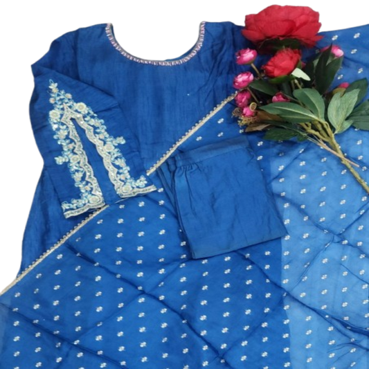 3PC - Round Neck - Blue