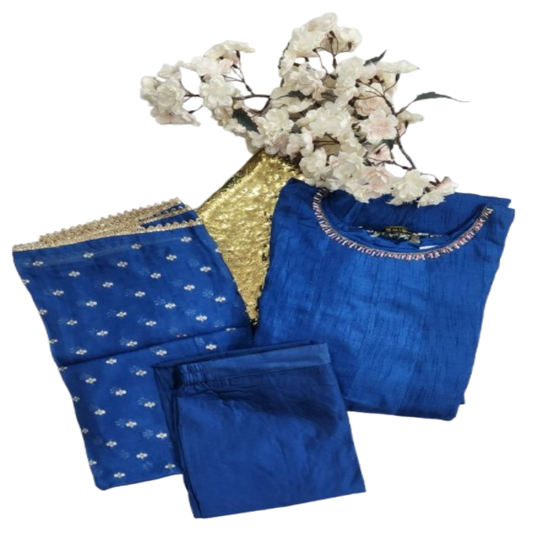 3PC - Round Neck - Blue