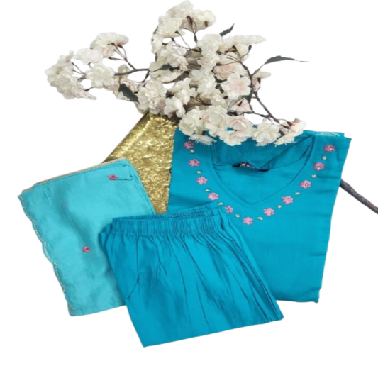 3 PC - VNeck - Blue